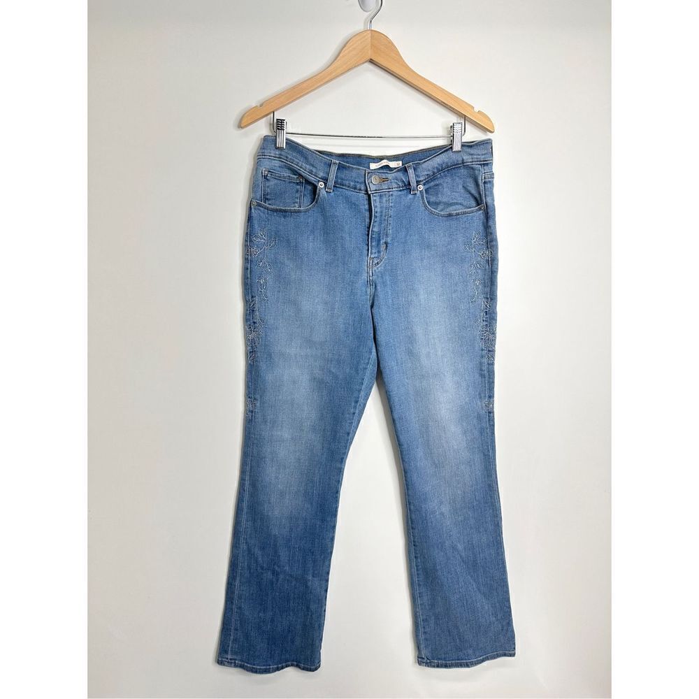 Levi’s Jeans‎ Womens Classic Boot Cut Size 12 Blue Embroidery Detail